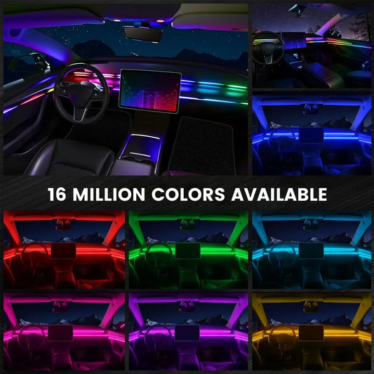 Car Interior RGB Ambient Light Kit With App & Music Sync